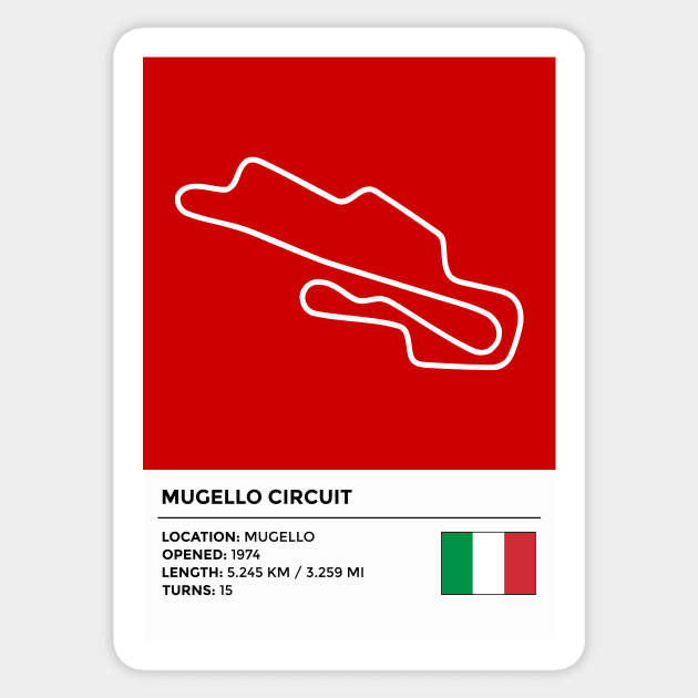 Mugello Circuit [info] Sticker by sednoid